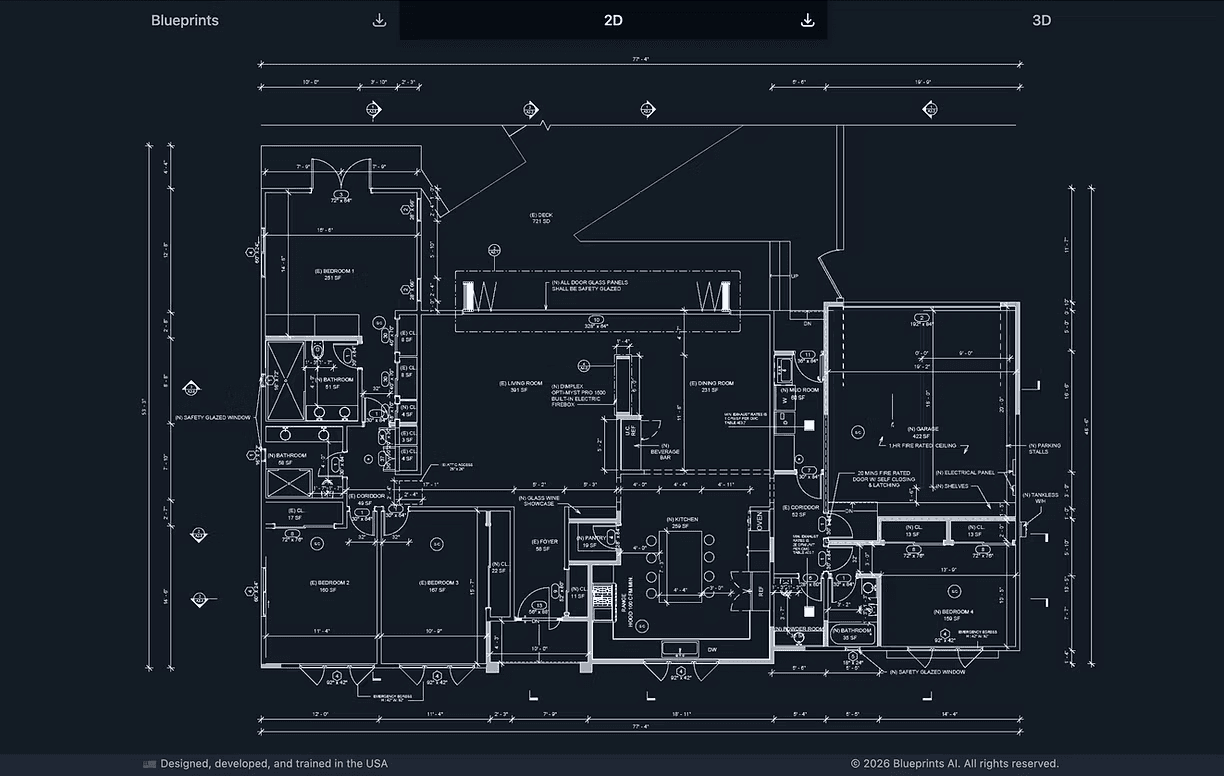 Blueprints AI optimized workflow screen