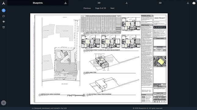 Blueprints AI: sample code-compliant construction documents